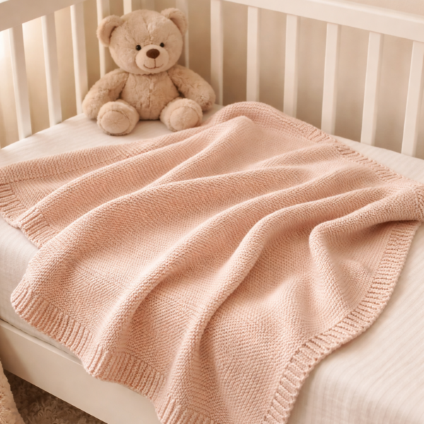 Păturică Împletită Bebeluși Roz