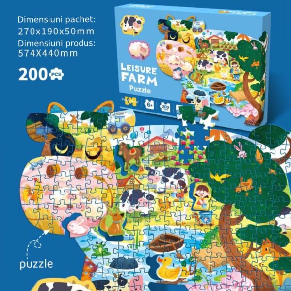Puzzle Forma Vacuta 200 Piese Joc Educativ